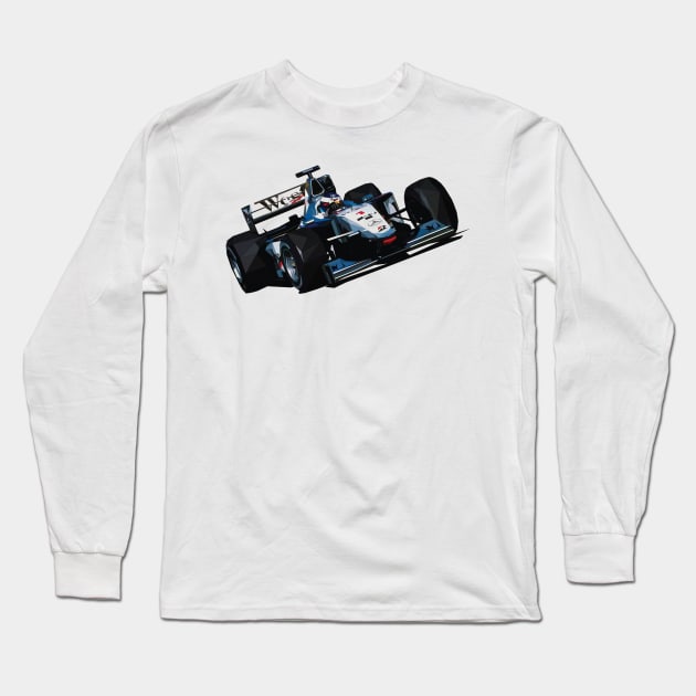 Mika Hakkinen F1 car Low Poly Long Sleeve T-Shirt by pxl_g